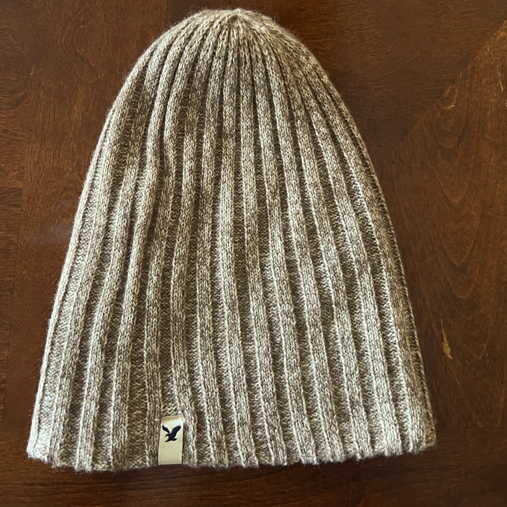 Light brown American eagle beanie